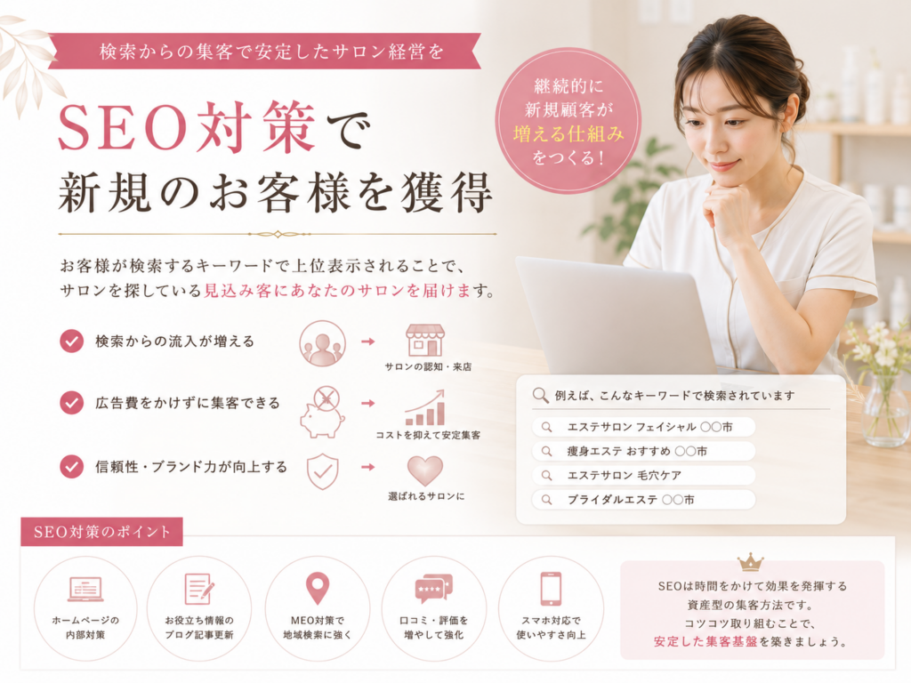 SEO対策で新規のお客様を獲得
