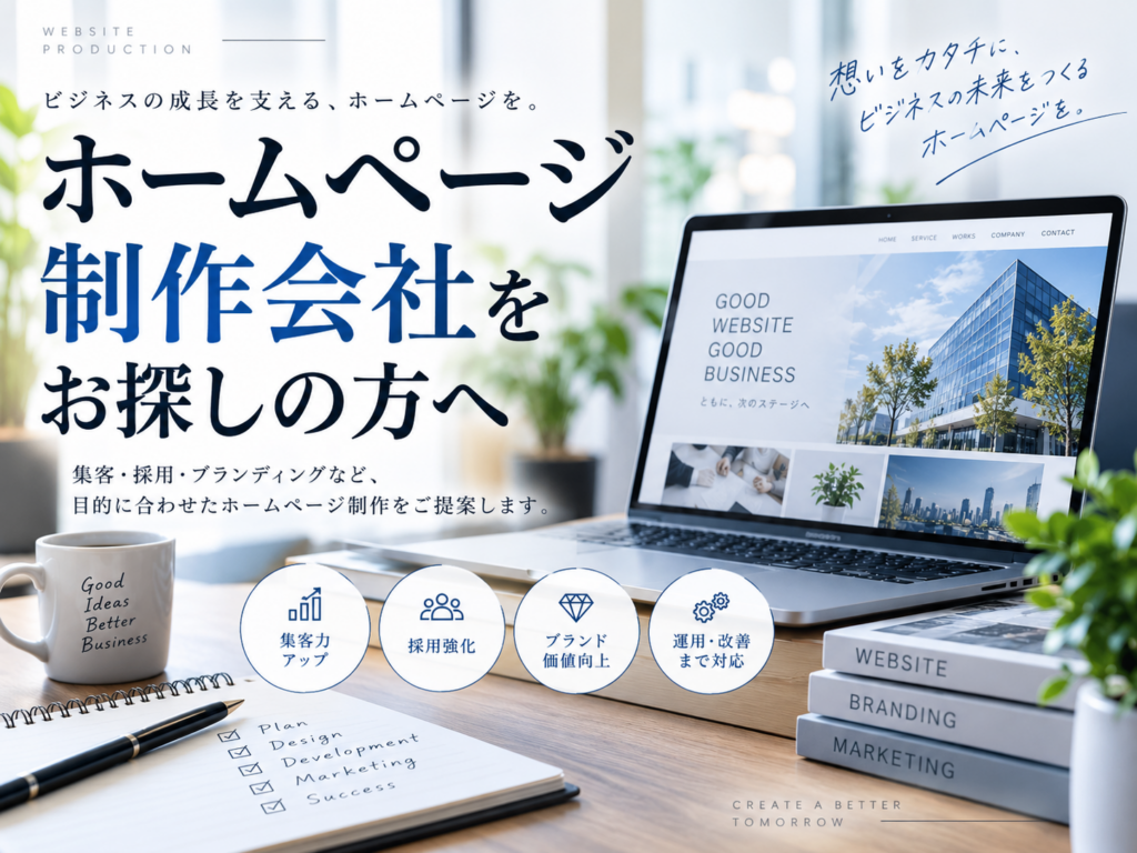 ホームページ制作会社をお探しの方へ|集客・採用・ブランディングに対応したホームページ制作