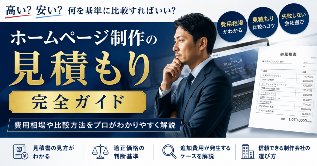 ホームページ制作の見積もり完全ガイド｜費用相場や見積もり比較、制作会社の選び方を解説