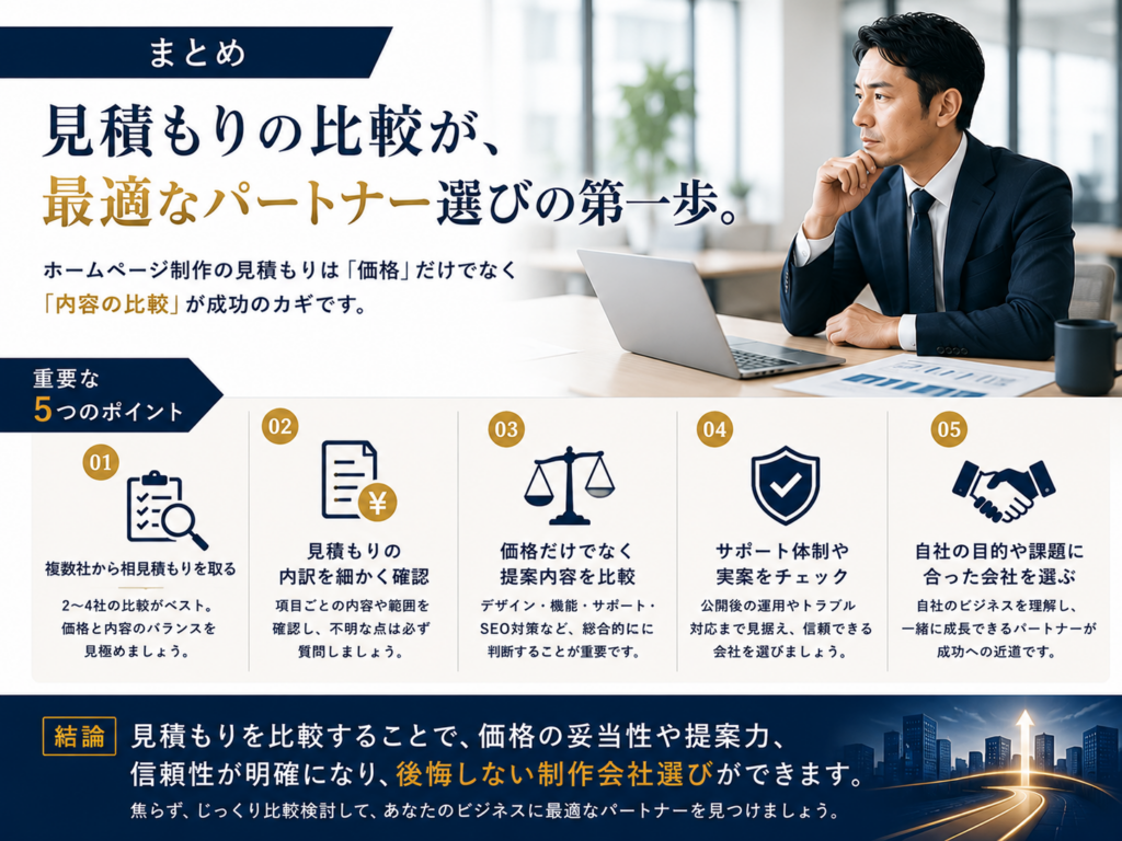 ホームページ制作の見積もり比較で失敗しないためのポイントや制作会社選びをまとめ