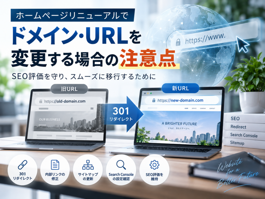 ホームページリニューアルでドメイン・URLを変更する場合の注意点とSEO対策