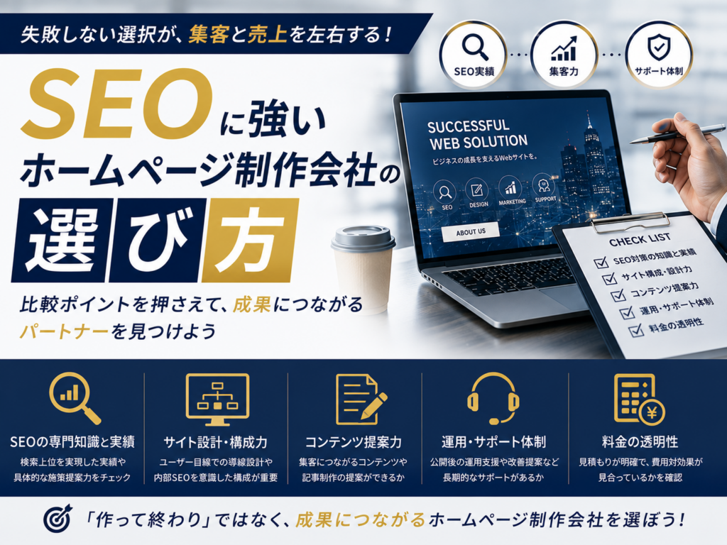 SEOに強いホームページ制作会社の選び方や成果につながる比較ポイントを紹介