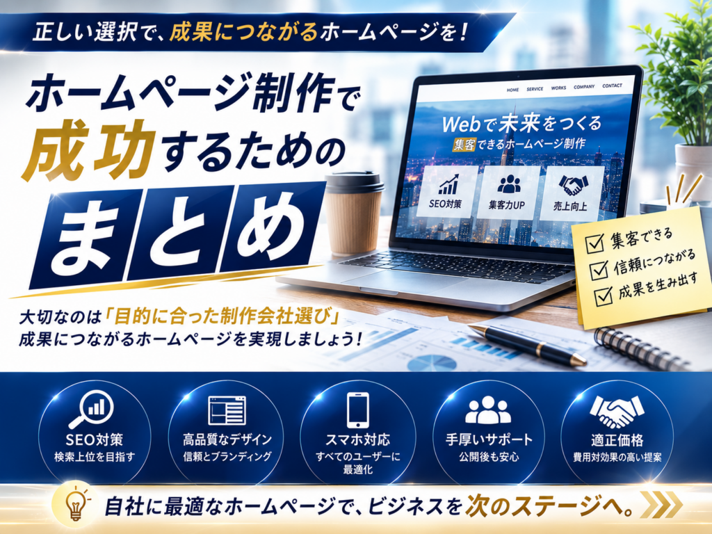 ホームページ制作とSEO対策で成果につながるサイト設計や集客のポイントをまとめ