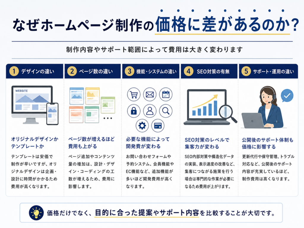 なぜホームページ制作の価格に差があるのか?