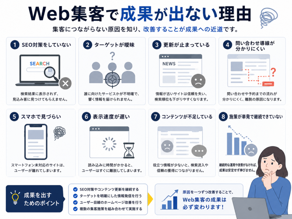 Web集客 成果が出ない 理由
