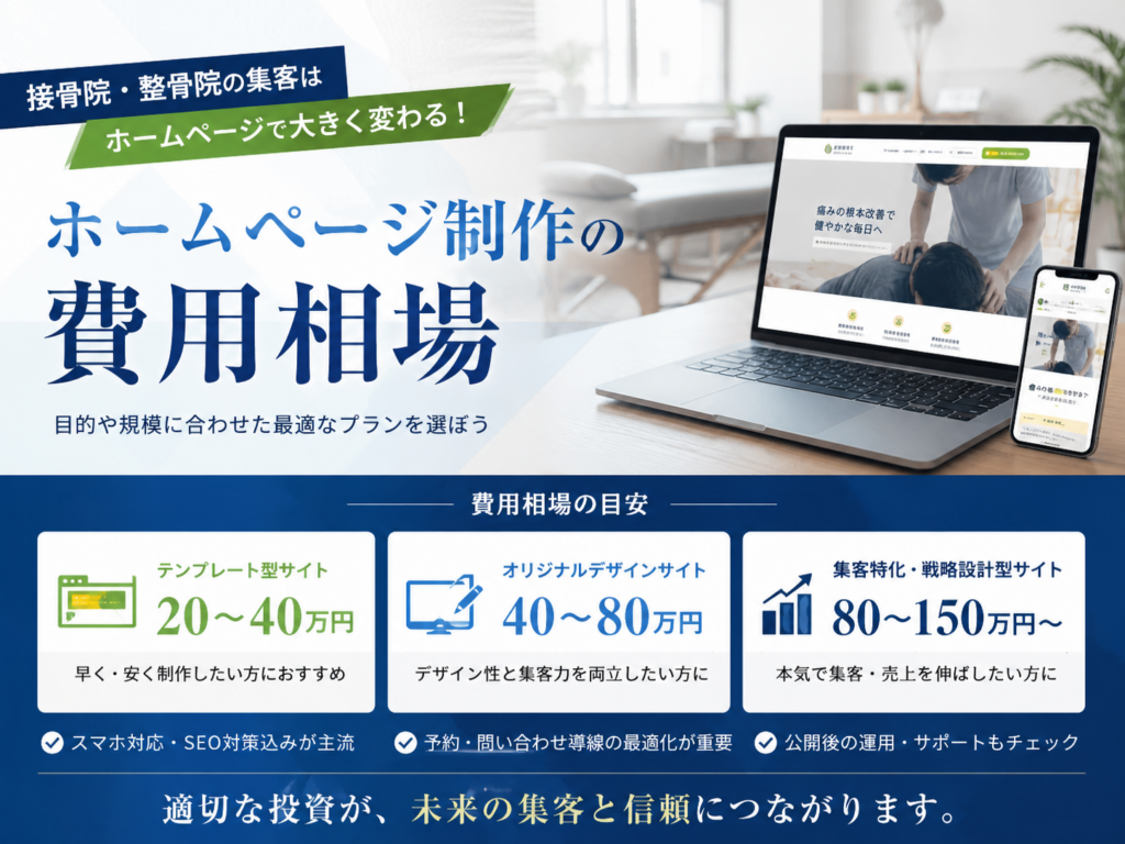 接骨院・整骨院ホームページ制作の費用相場と料金プラン