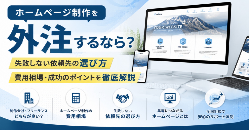 ホームページ制作を外注するなら知っておきたい費用相場と失敗しない依頼先の選び方を解説