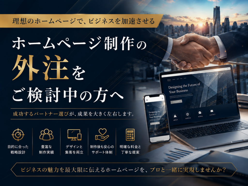 ホームページ制作の外注をご検討中の方|成果につながる制作会社の選び方とWeb集客をサポート