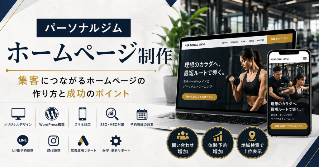 パーソナルジムホームページ制作のポイントを紹介