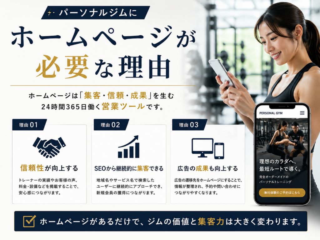 パーソナルジムにホームページが必要な理由