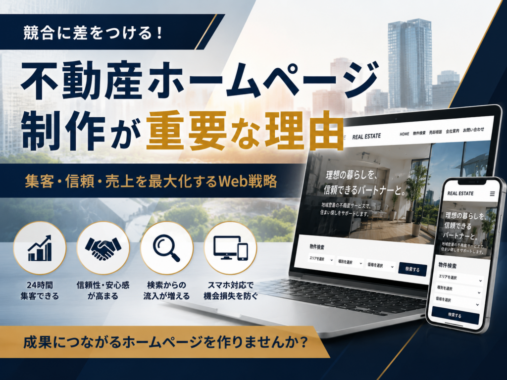 不動産ホームページ制作で集客力と信頼性を高める重要性を紹介