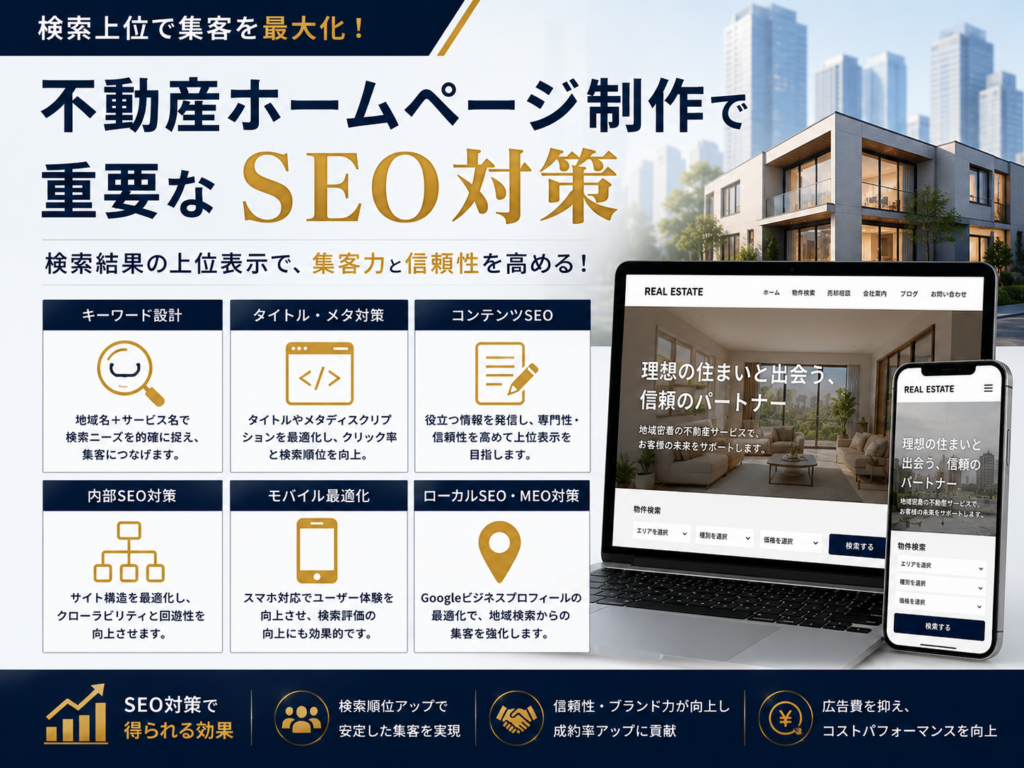 不動産ホームページ制作で重要なSEO対策をわかりやすく解説