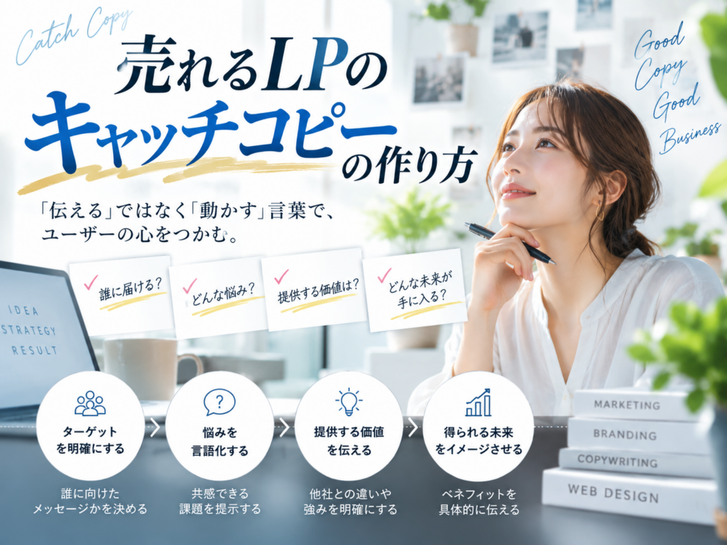 売れるLPのキャッチコピーの作り方|ターゲットの悩みとベネフィットを伝える方法