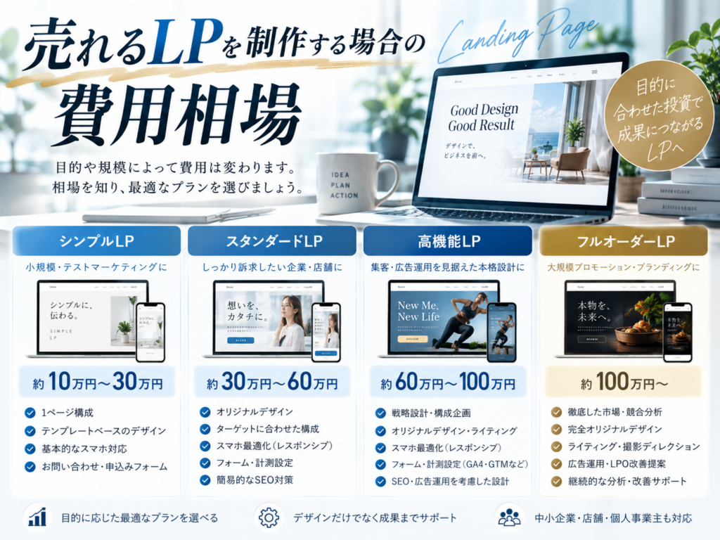 売れるLPを制作する場合の費用相場|制作内容・規模別の料金目安