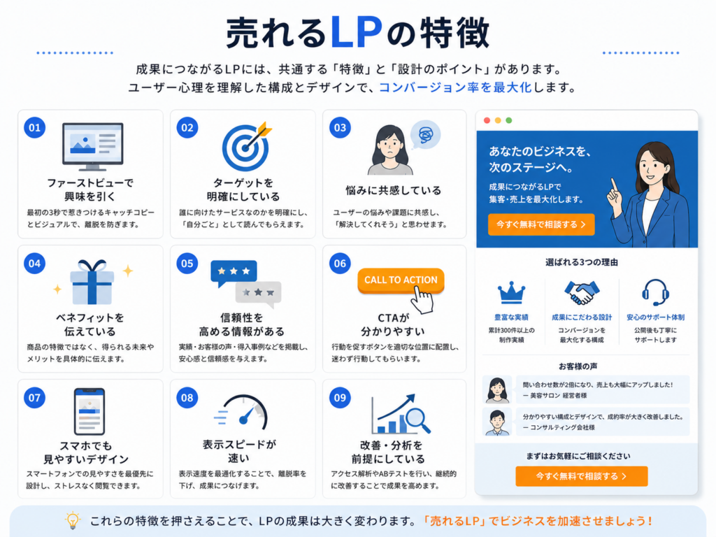 売れる LP 特徴