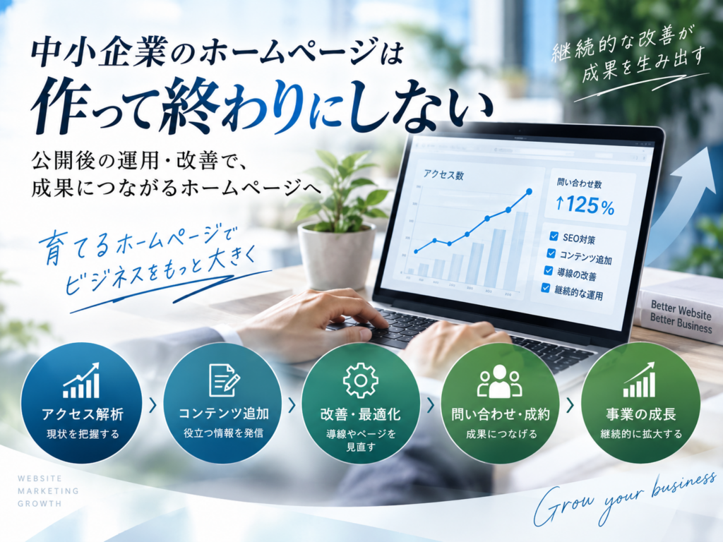 中小企業のホームページは作って終わりにしない｜公開後の運用・改善で成果につなげる方法