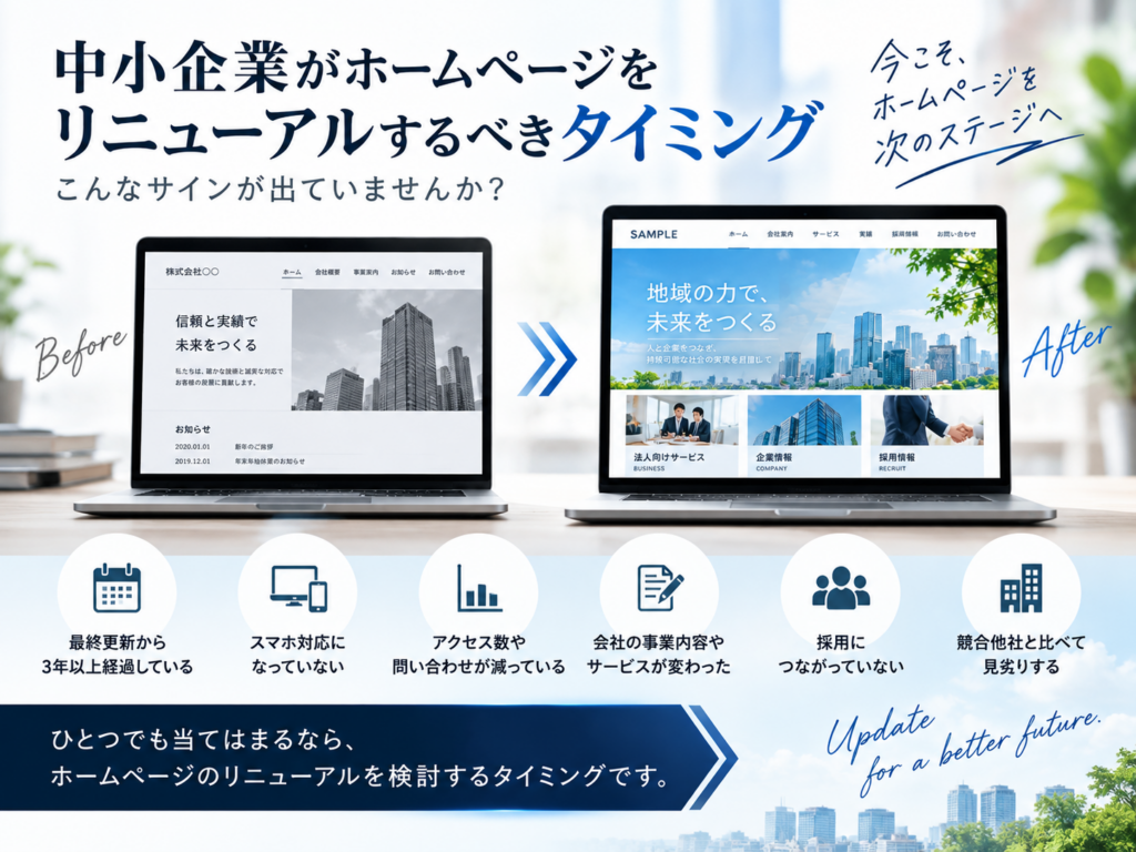中小企業がホームページをリニューアルするべきタイミングと見直しポイント