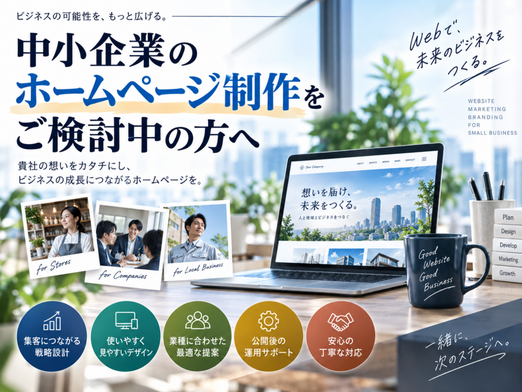 中小企業のホームページ制作をご検討中の方へ｜集客や事業成長につながるWebサイト制作