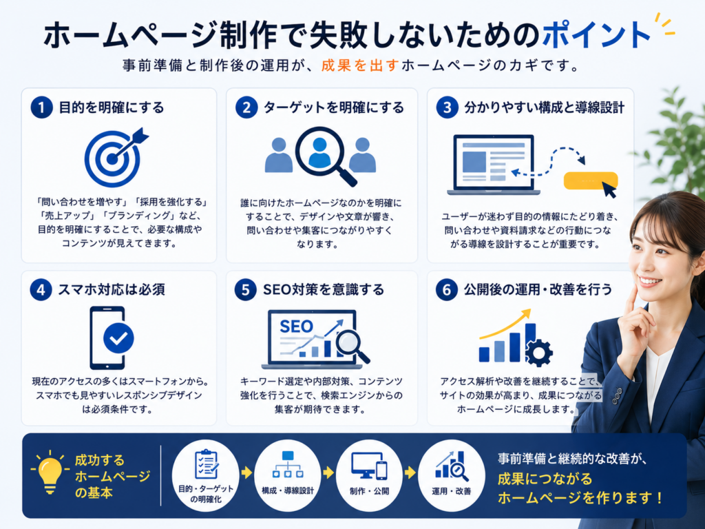 ホームページ制作で失敗しないためのポイント