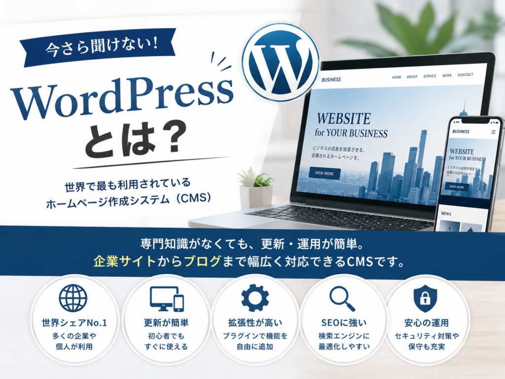 WordPressとは何かを分かりやすく解説したホームページ制作向けCMSの紹介