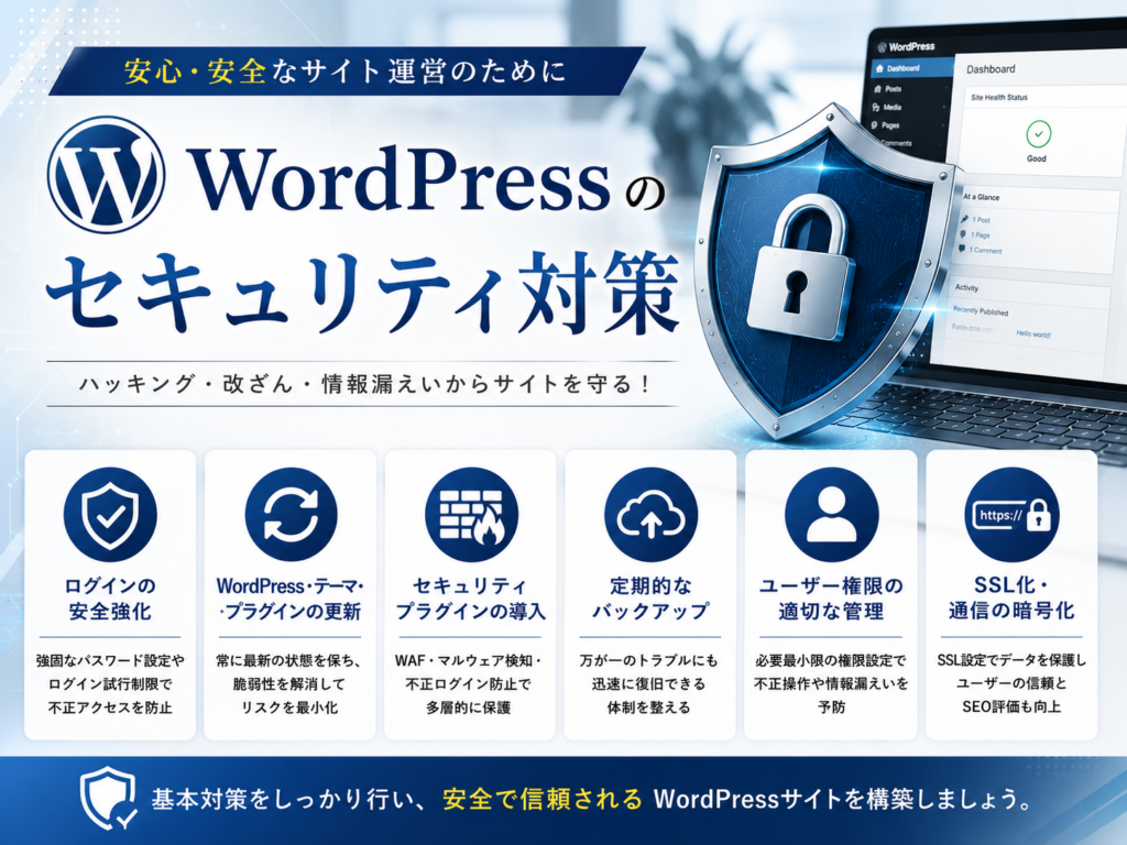 WordPressのセキュリティ対策をログイン保護・SSL・バックアップ・アップデートの観点から解説