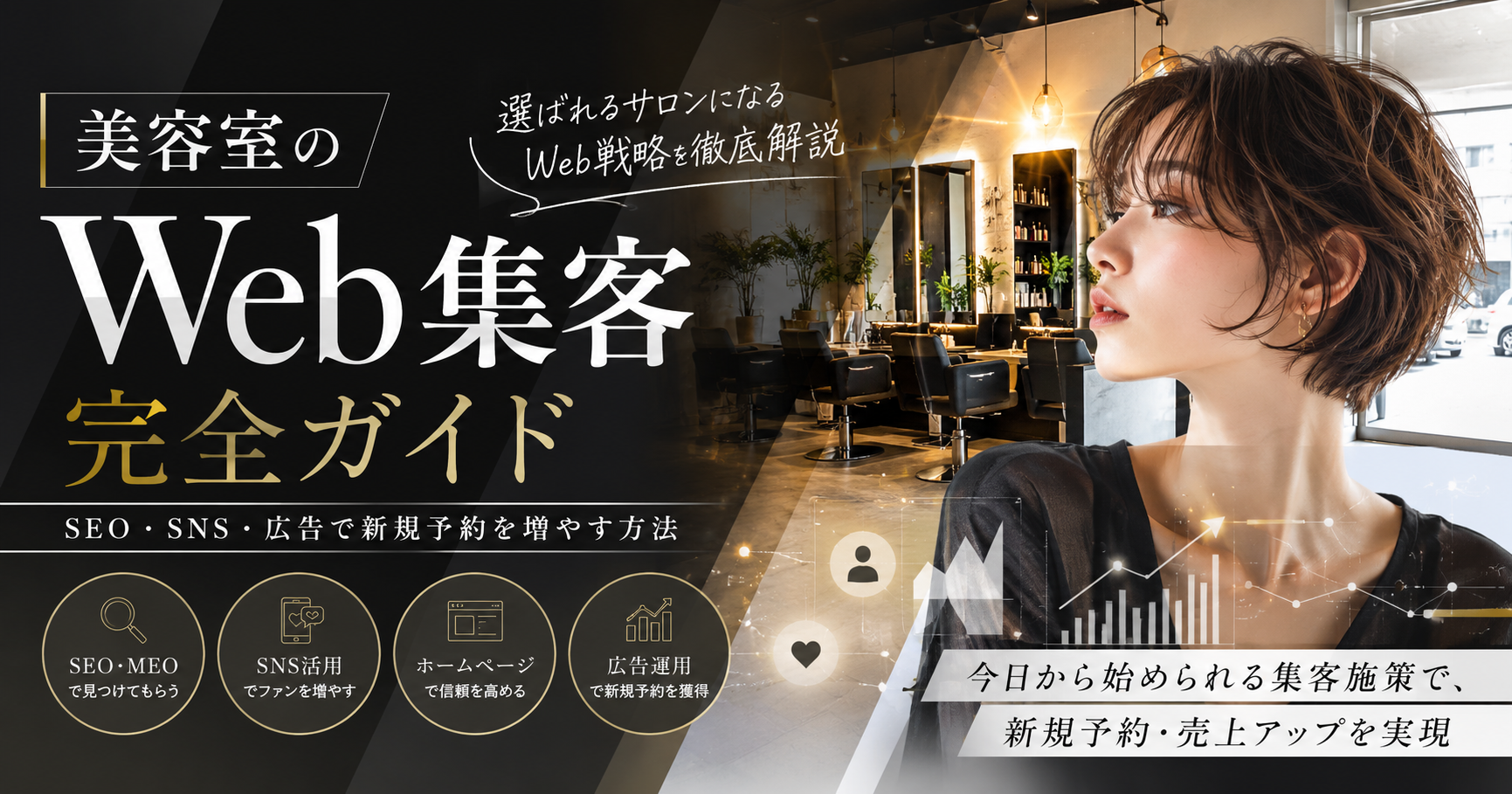 美容室のWeb集客完全ガイド｜SEO・MEO・SNS・広告で新規予約を増やす方法