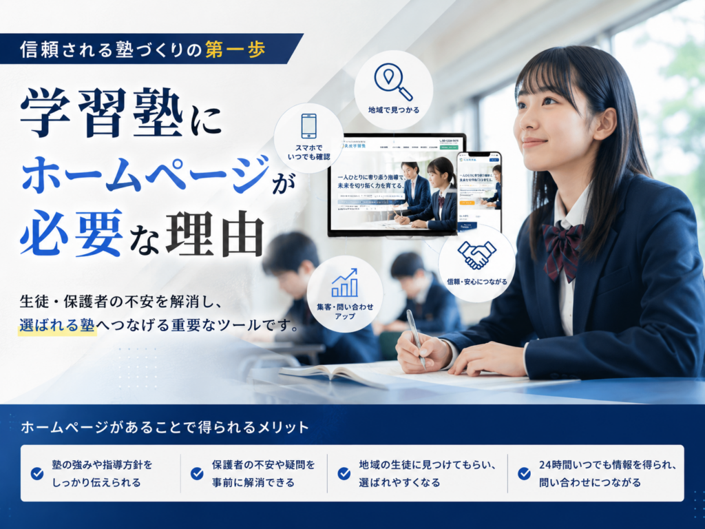 学習塾にホームページが必要な理由と集客・問い合わせにつながるメリット
