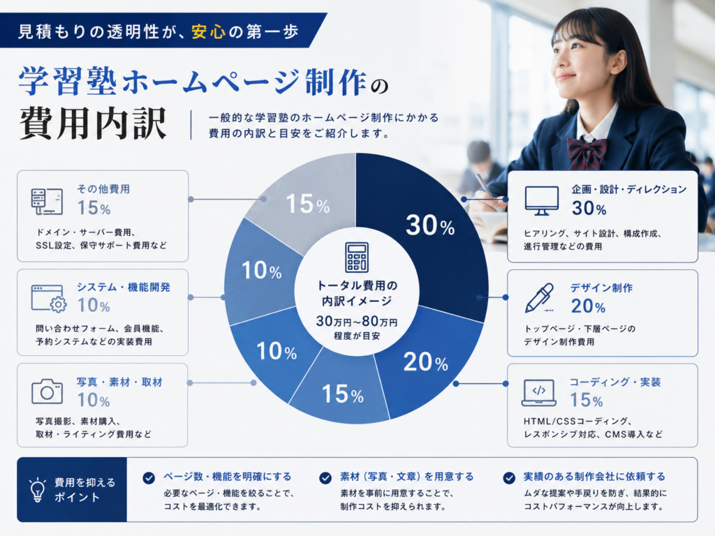 学習塾ホームページ制作の費用内訳と制作費を抑えるポイント