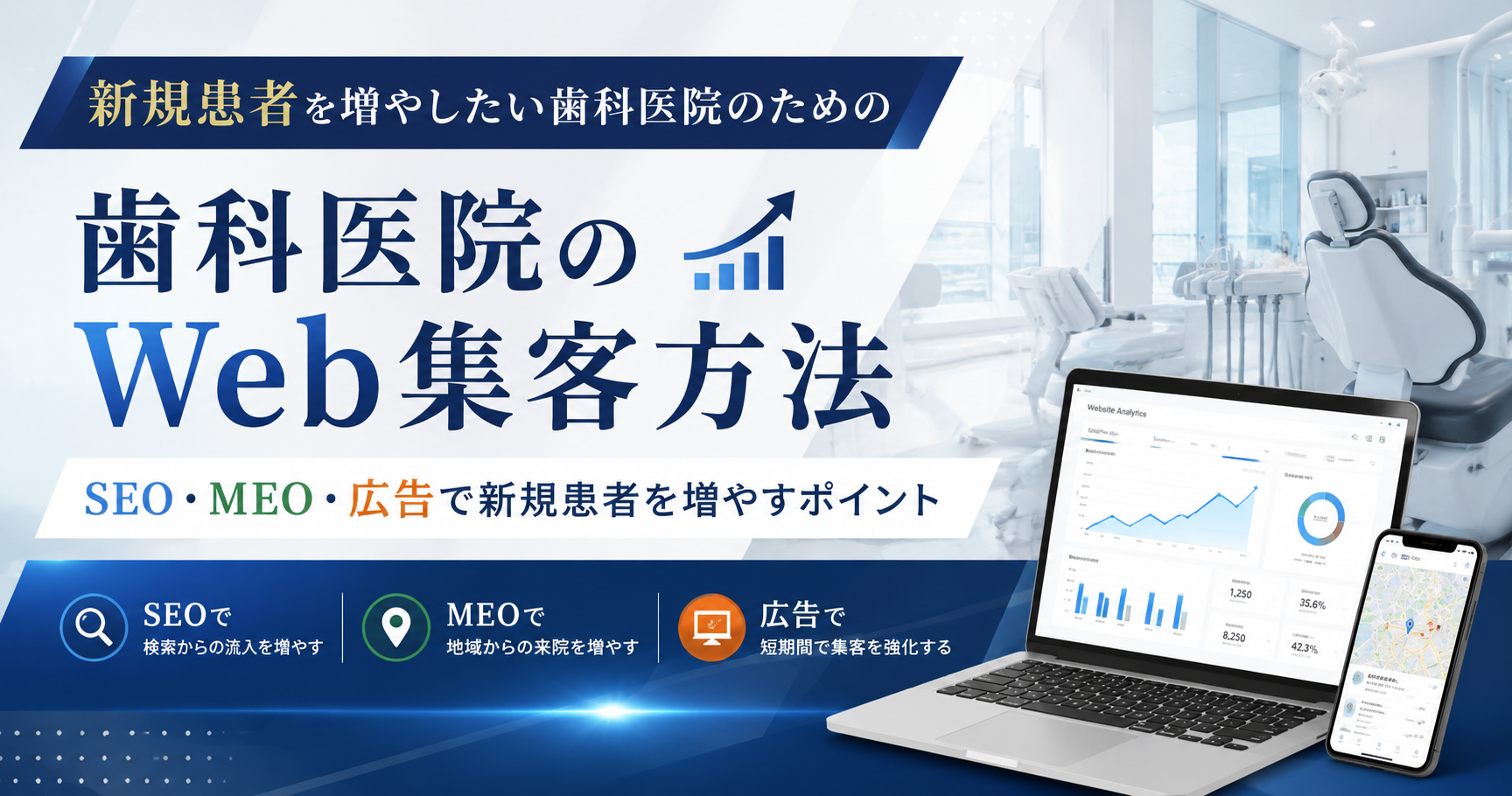 歯科医院のWeb集客方法｜SEO・MEO・広告で新規患者を増やすポイント