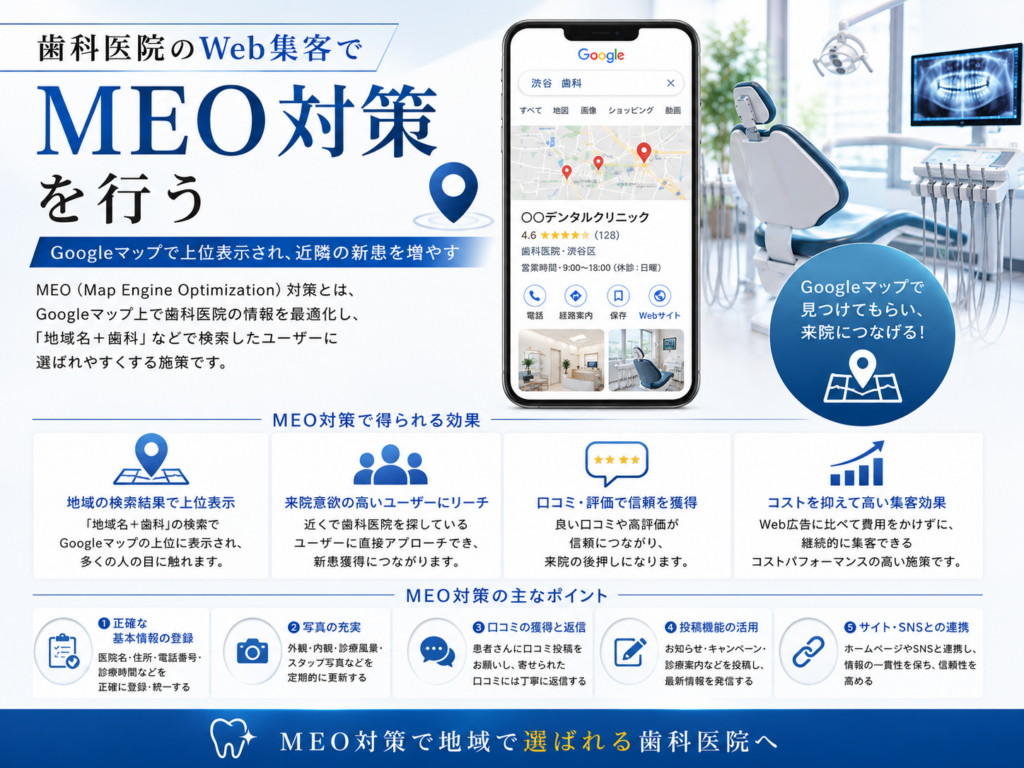 歯科医院のWeb集客で行うMEO対策｜Googleマップから地域の新患獲得につなげる方法