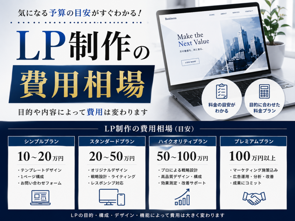LP制作の費用相場や料金の目安、制作内容ごとの価格帯を分かりやすく解説