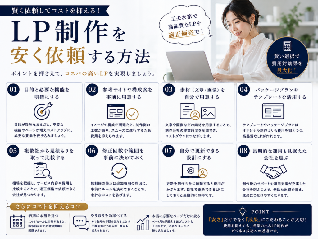 業種別LP制作費用の相場とLP制作を安く依頼する方法を分かりやすく解説