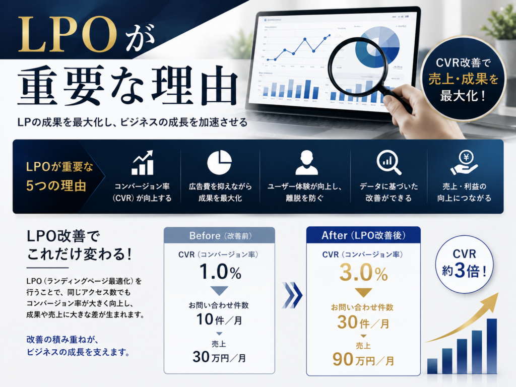 LPOが重要な理由とコンバージョン率（CVR）向上のメリットをわかりやすく解説