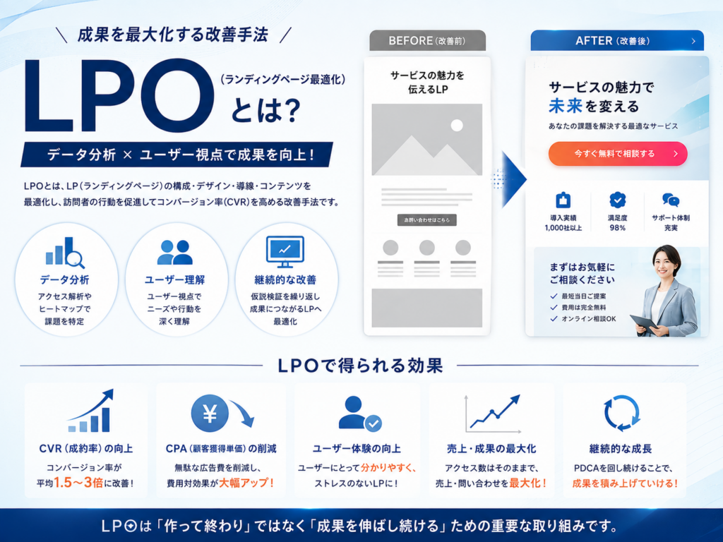 LPO（ランディングページ最適化）とは？LP制作 成功事例をもとにCV率向上やLP改善のポイントを解説