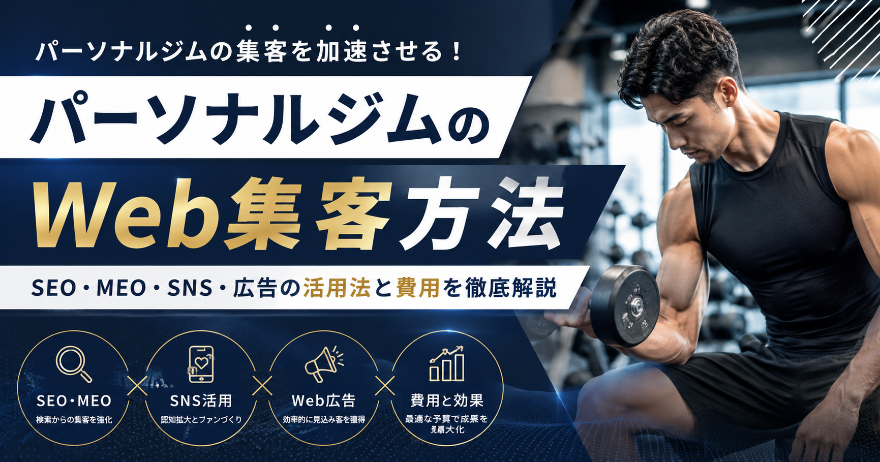 パーソナルジムのWeb集客方法をSEO・MEO・SNS・Web広告・費用別に解説