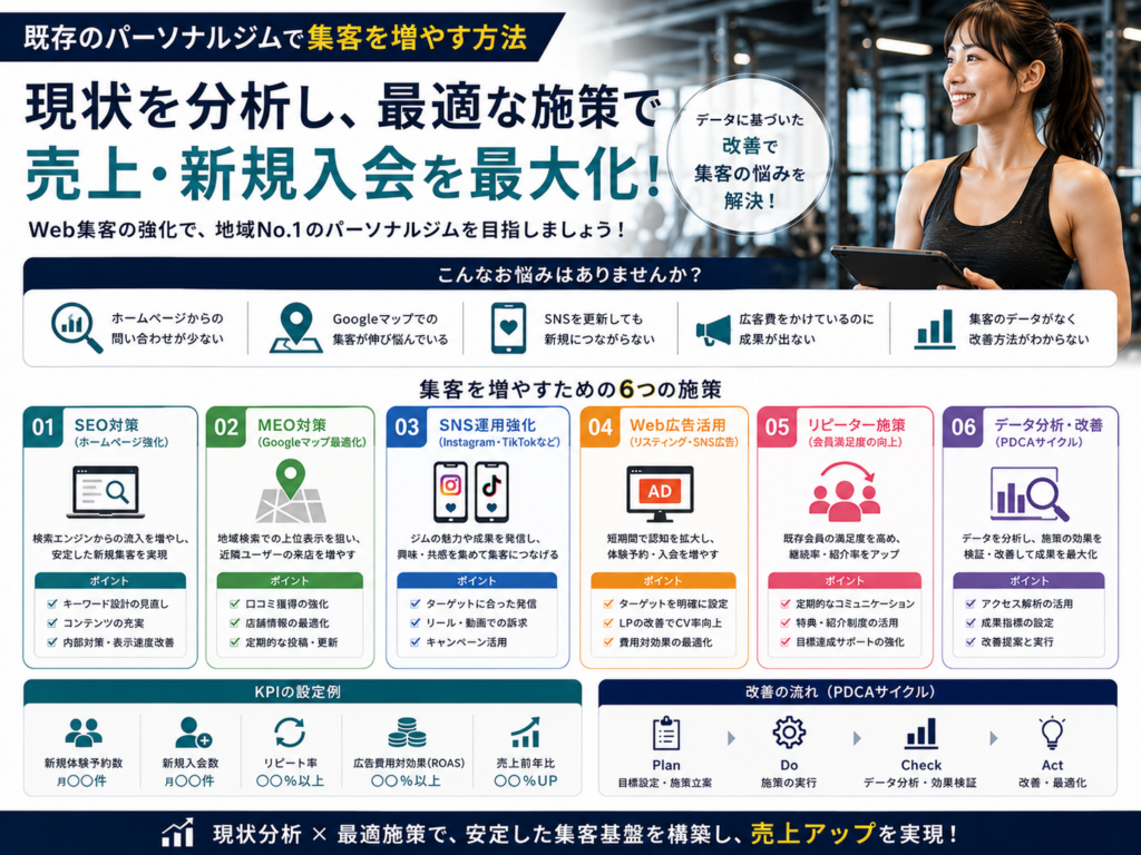 既存のパーソナルジムでWeb集客を改善し新規入会・体験予約を増やす方法