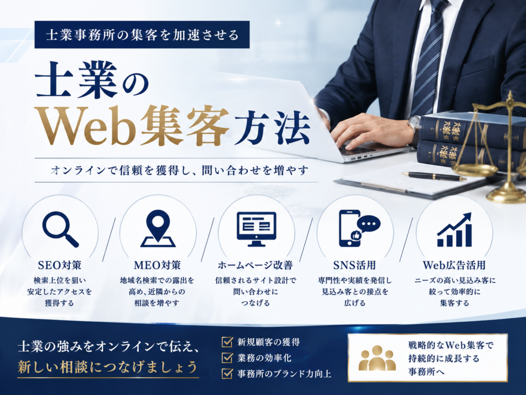 士業のWeb集客方法｜SEO・MEO・ホームページ・SNS・Web広告を活用した集客施策