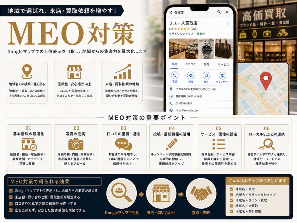 買取店のMEO対策｜Googleマップで上位表示を狙い来店・買取依頼を増やす方法