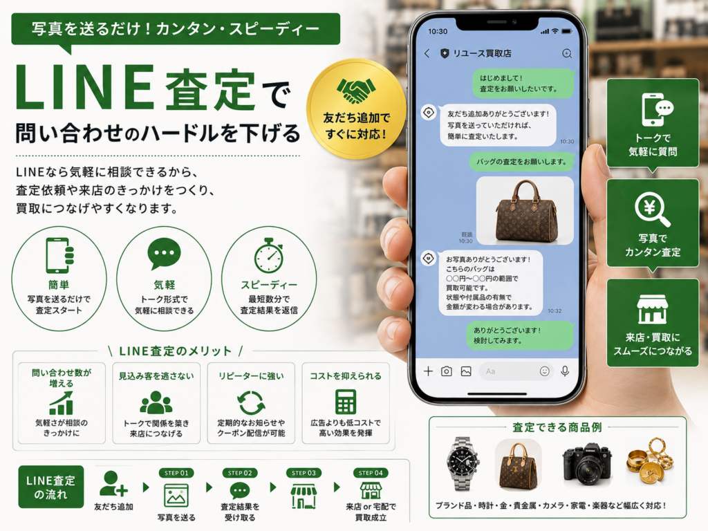 LINE査定で問い合わせのハードルを下げる｜買取依頼を増やすWeb集客方法