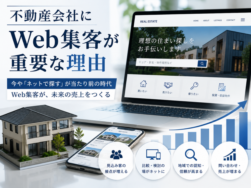 不動産会社にWeb集客が重要な理由｜見込み客との接点を増やし問い合わせ・売上につなげる方法