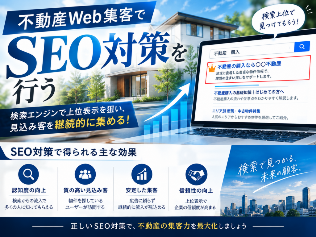 不動産Web集客のSEO対策｜検索上位表示で見込み客と問い合わせを増やす方法