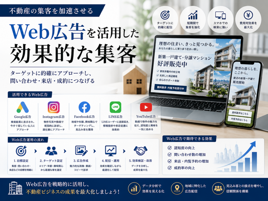 不動産Web集客でWeb広告を活用｜Google広告・SNS広告で問い合わせと来店を増やす方法