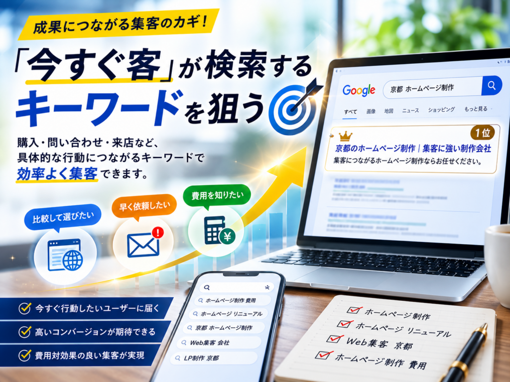 今すぐ客が検索するキーワードを狙うSEO戦略｜購入・問い合わせにつながる検索キーワードの選び方