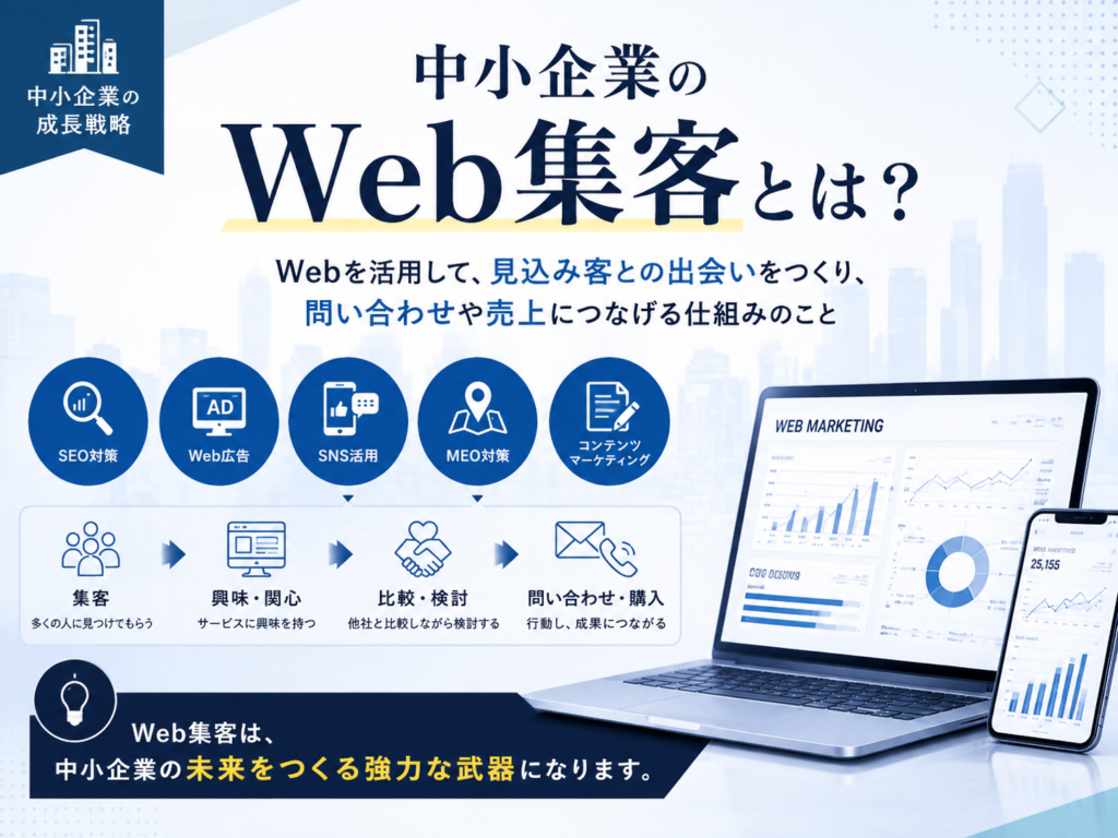 中小企業のWeb集客とは｜SEO・Web広告・SNS・MEOを活用して問い合わせにつなげる仕組み