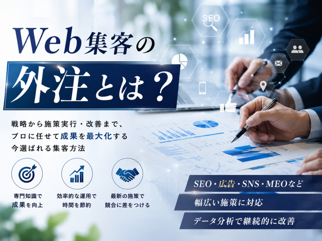 Web集客の外注とは？SEO・広告・SNS・MEOなどの施策を専門家に依頼する方法