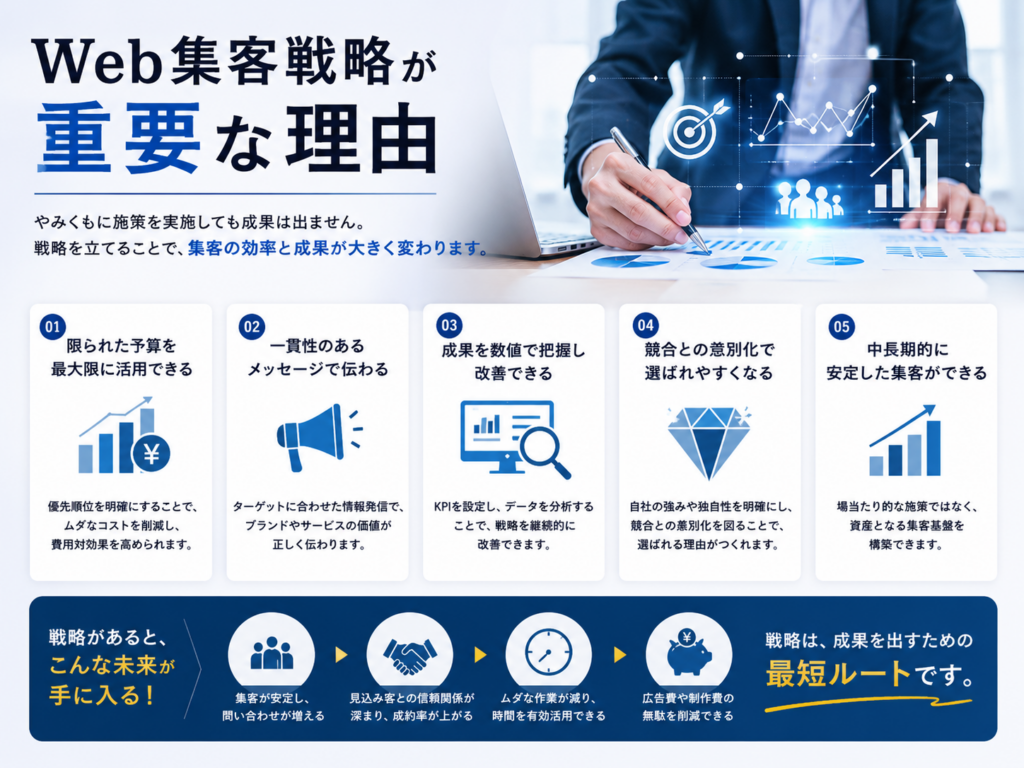 Web集客戦略が重要な理由｜予算の最適化・成果改善・競合との差別化・安定した集客を実現