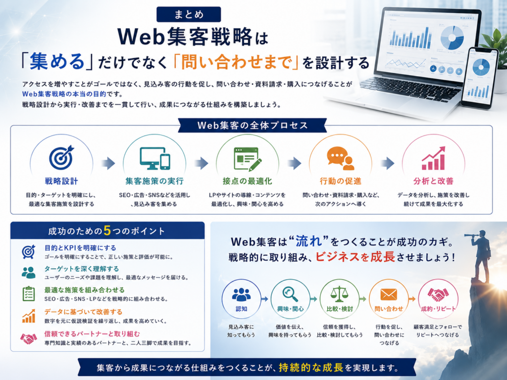 Web集客戦略は集客だけでなく問い合わせまでの導線を設計し成果につなげることが重要
