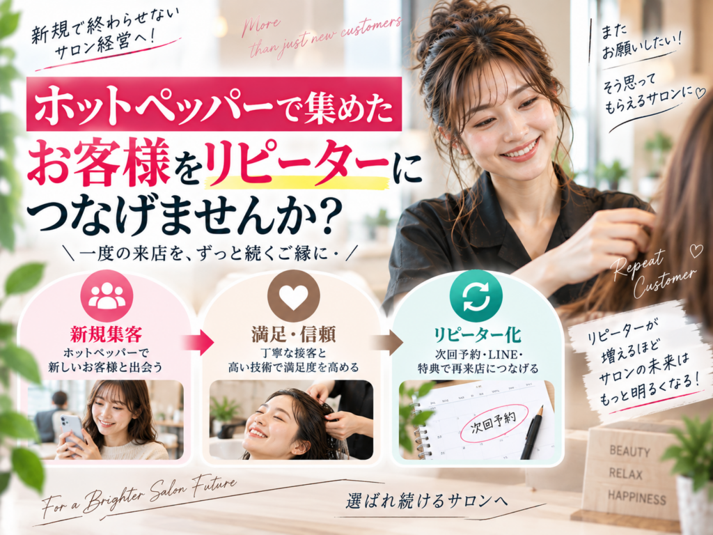 ホットペッパーで集めたお客様をリピーターにつなげる方法｜LINEや次回予約を活用した再来店施策