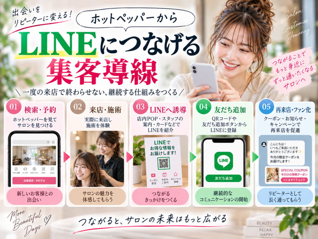 ホットペッパーからLINEにつなげる集客導線｜新規顧客を再来店・リピーター化する仕組み