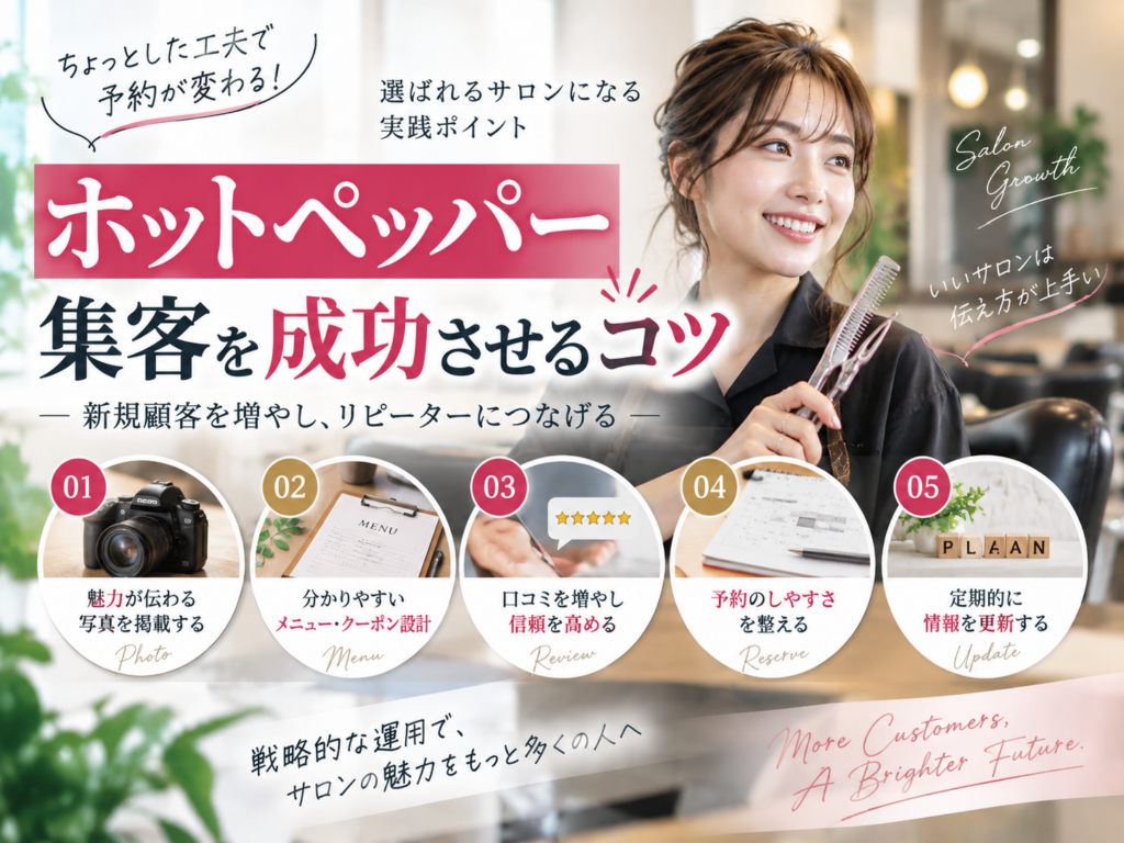 ホットペッパー集客を成功させるコツ｜写真・メニュー・口コミ・予約導線・情報更新のポイント